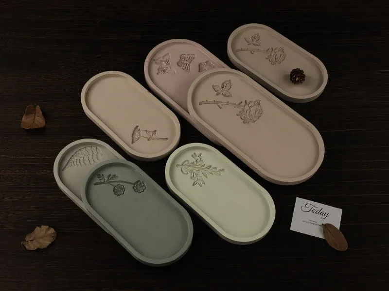 Moule plateau ovale rose papillon pour résine