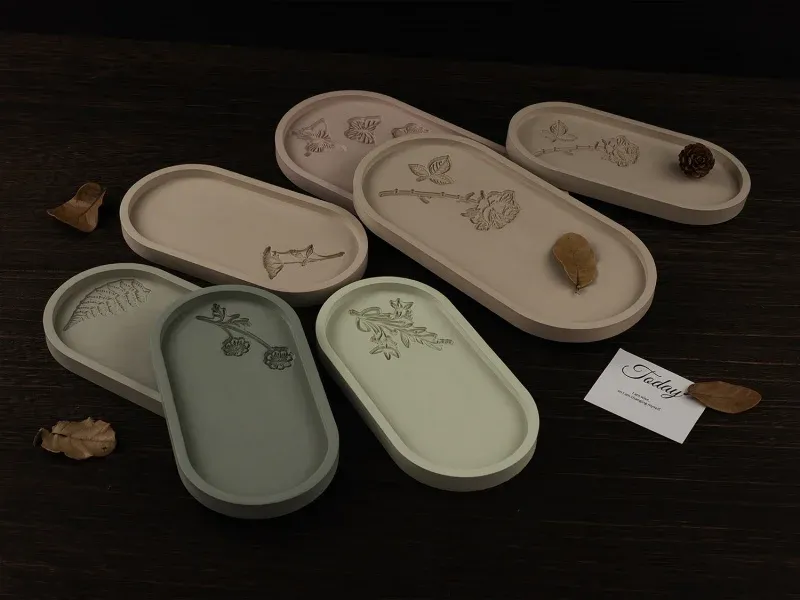 Moule plateau ovale rose papillon pour résine
