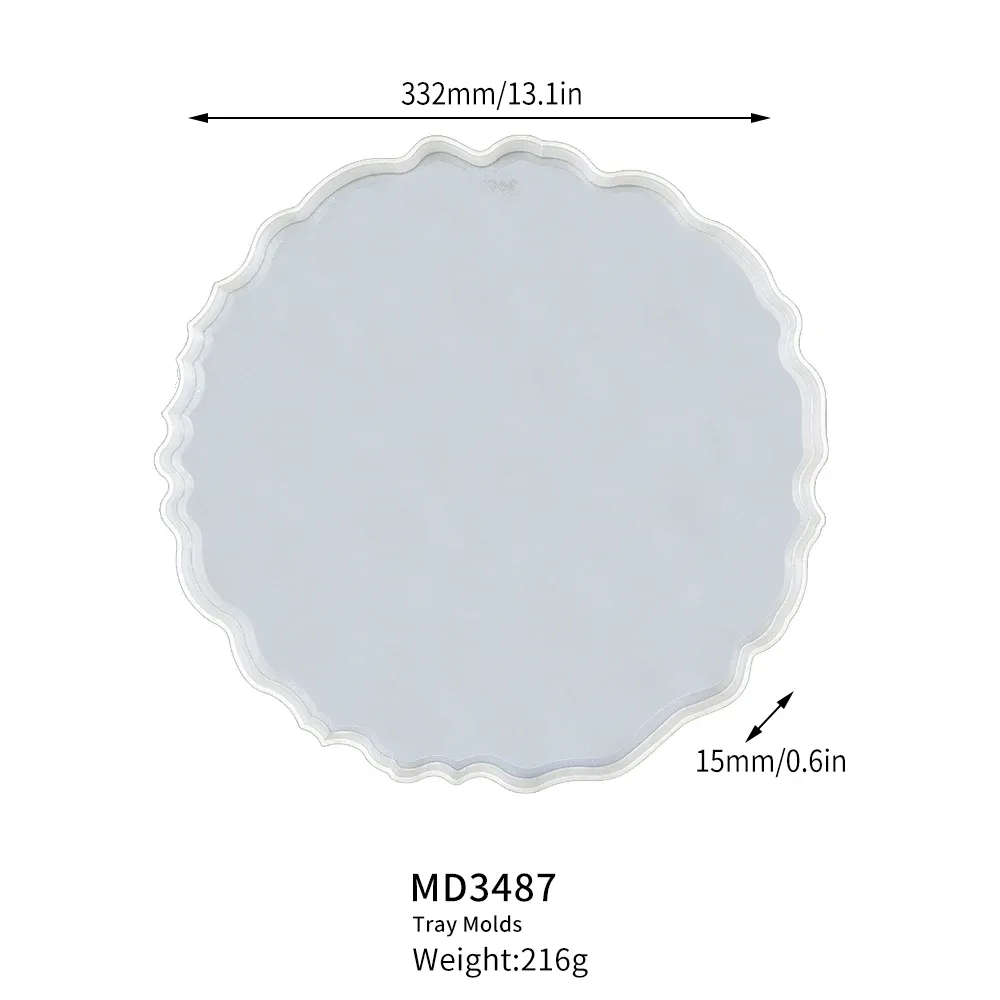 Moule plateau rond irrégulier pour résine époxy