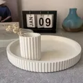 Moule plateau rond rayé pour résine et béton – 5