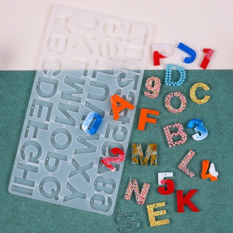 Moule porte-clés lettres chiffres pour résine époxy