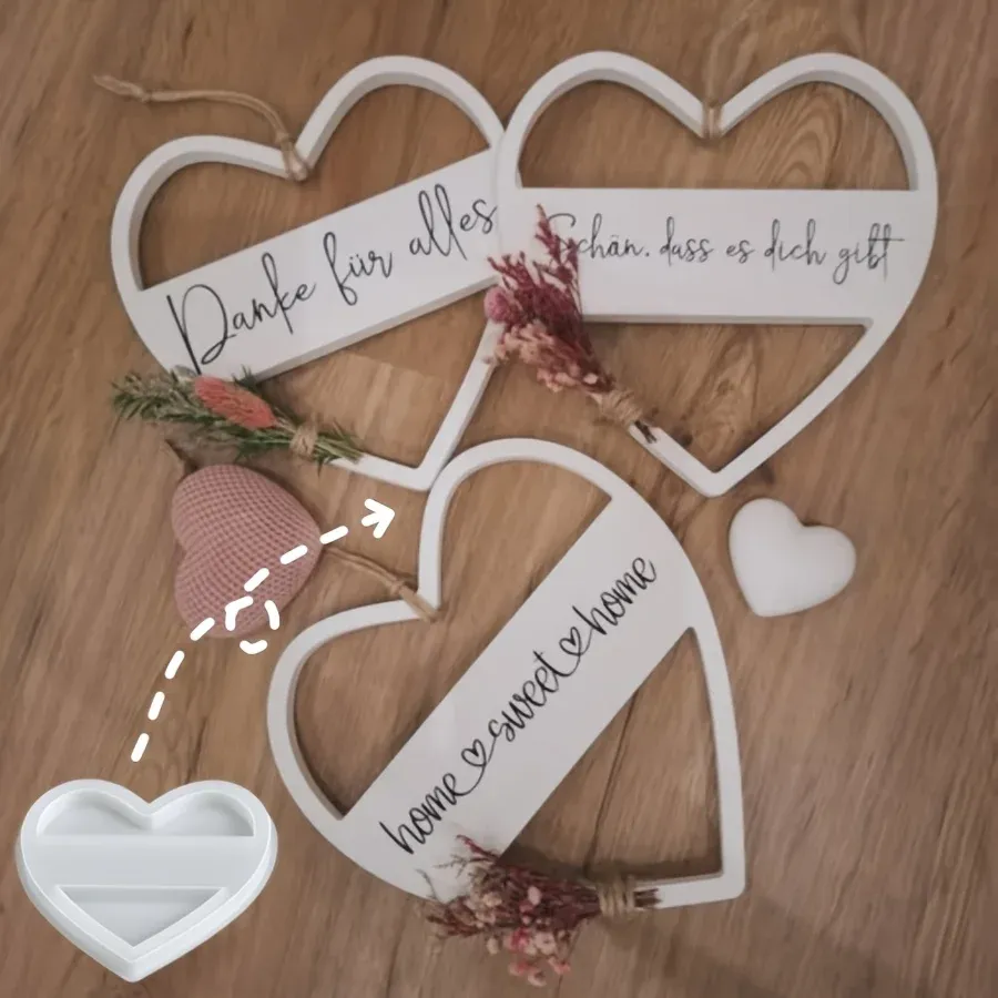 Moule résine cœur pendentif suspendu décoration maison