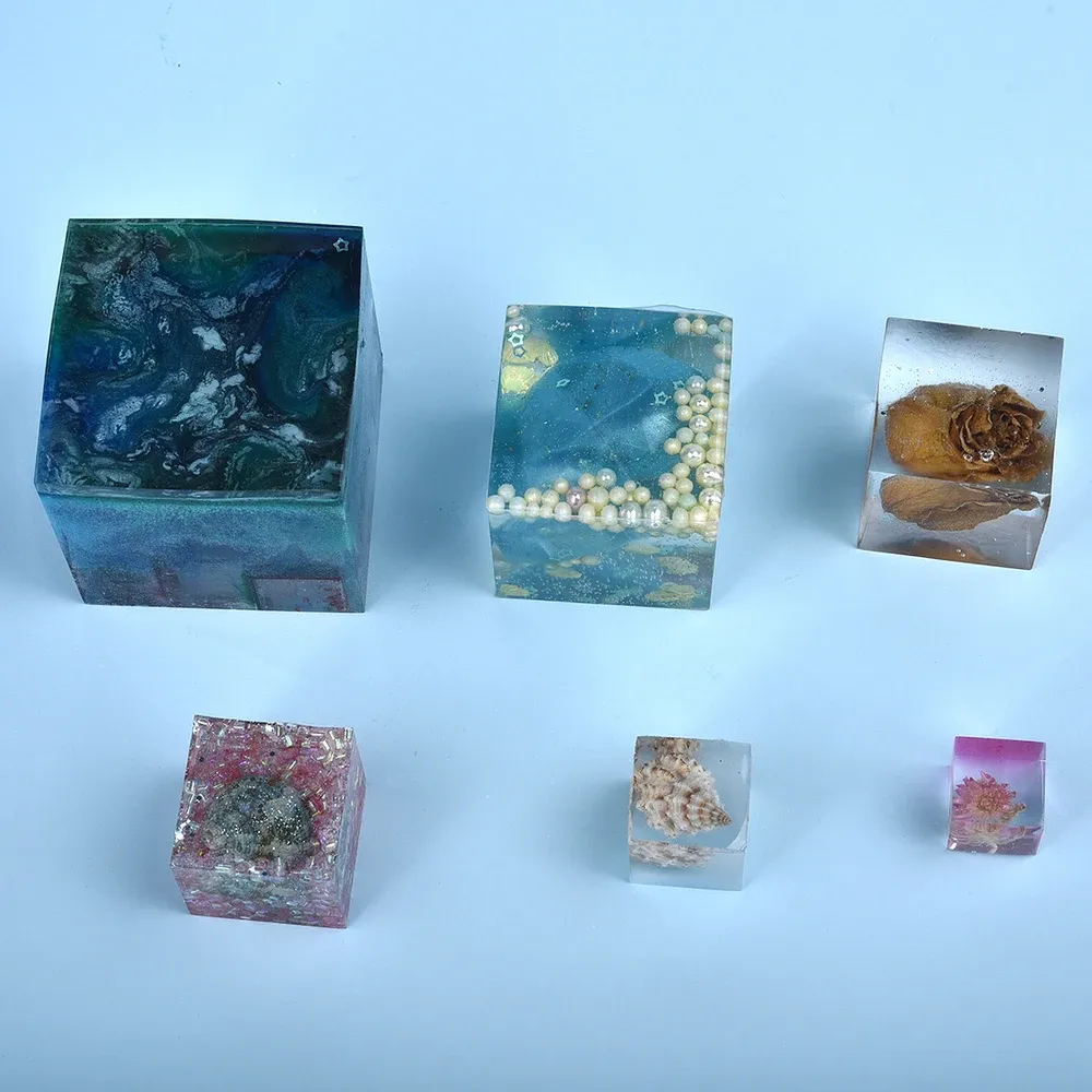 Moule résine cube cuboïde pour bijoux et plateau