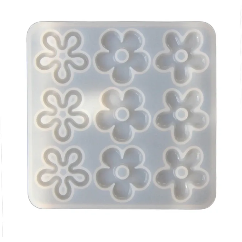 Moule résine époxy bijoux fleurs gouttes d'oreilles