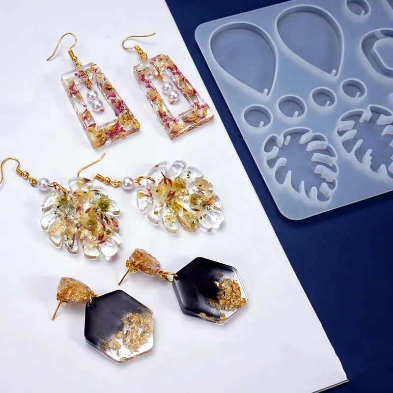 Moule résine époxy boucles d'oreilles pendentif balancent