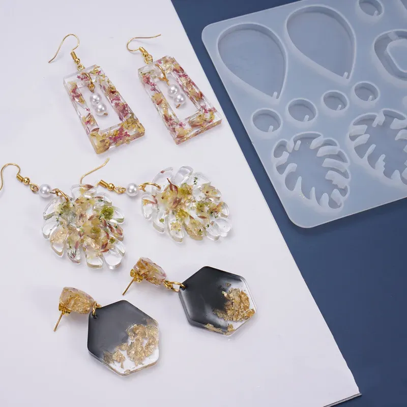 Moule résine époxy boucles d'oreilles pendentif balancent