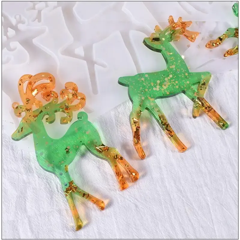Moule résine époxy élan Noël porte-clés pendentif
