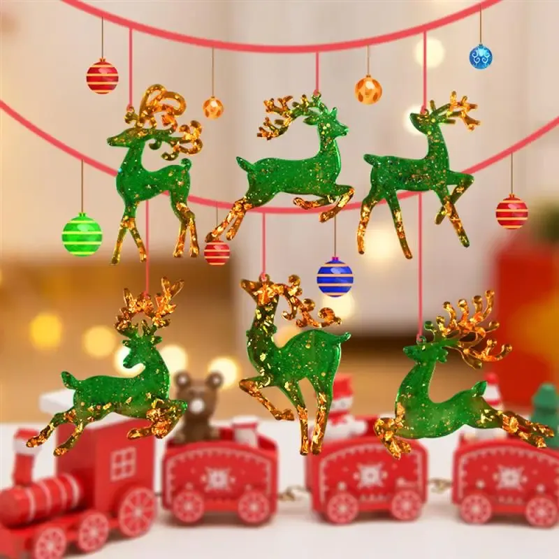 Moule résine époxy élan Noël porte-clés pendentif