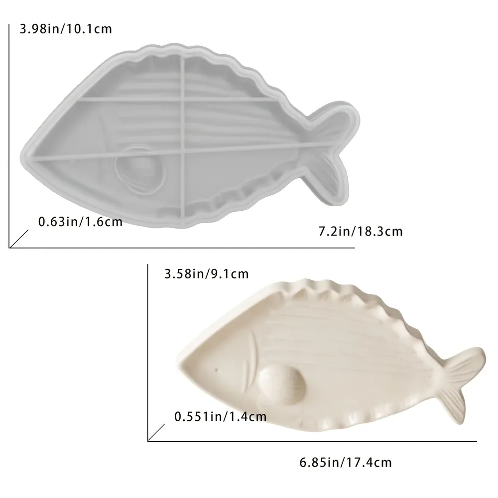 Moule silicone 1 ou 2 pièces plateau poisson carpe