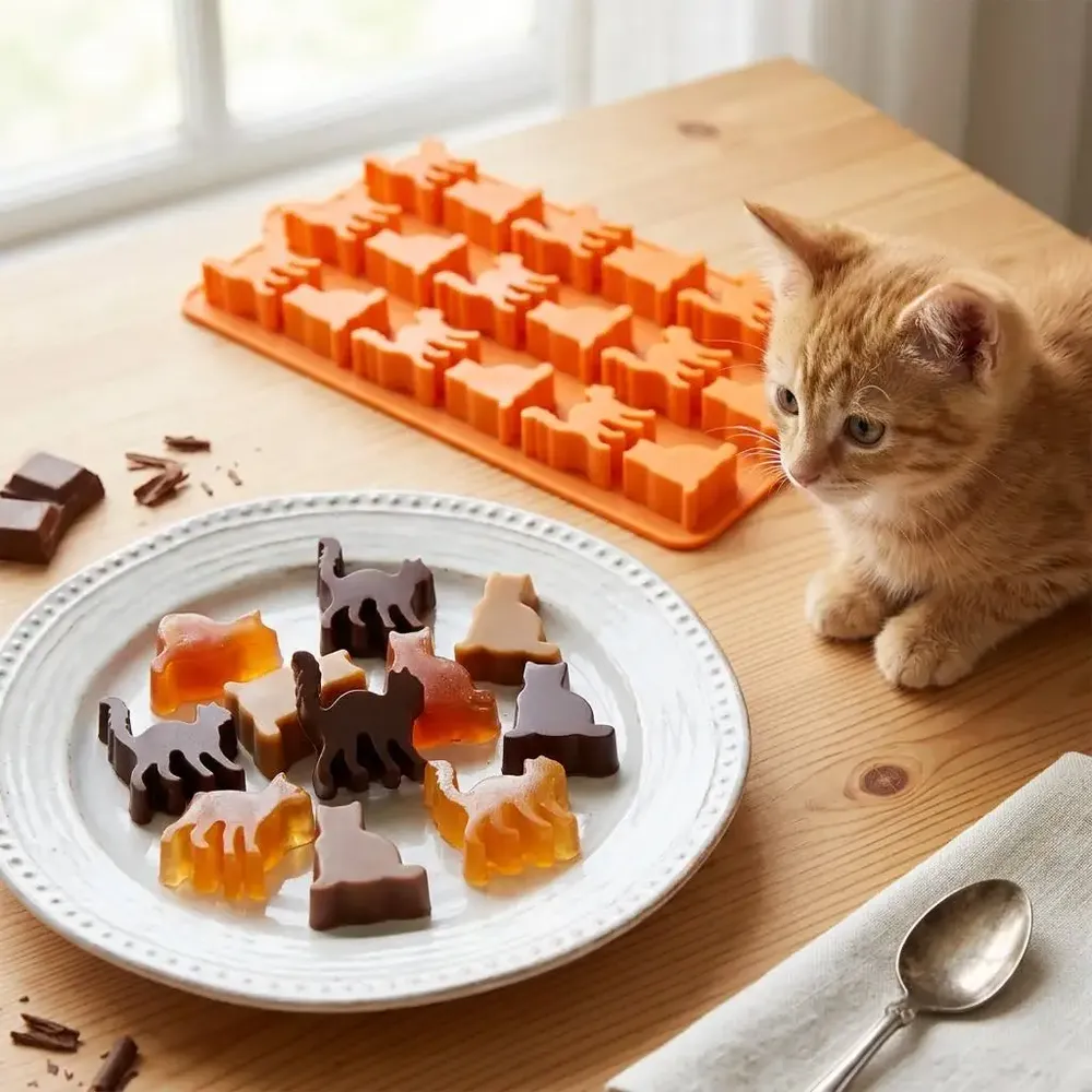 Moule silicone 15 chats pour savons et chocolats