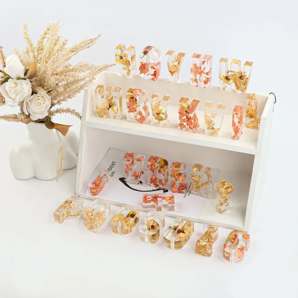 Moule silicone 26 lettres 3D pour bougie et bijoux DIY