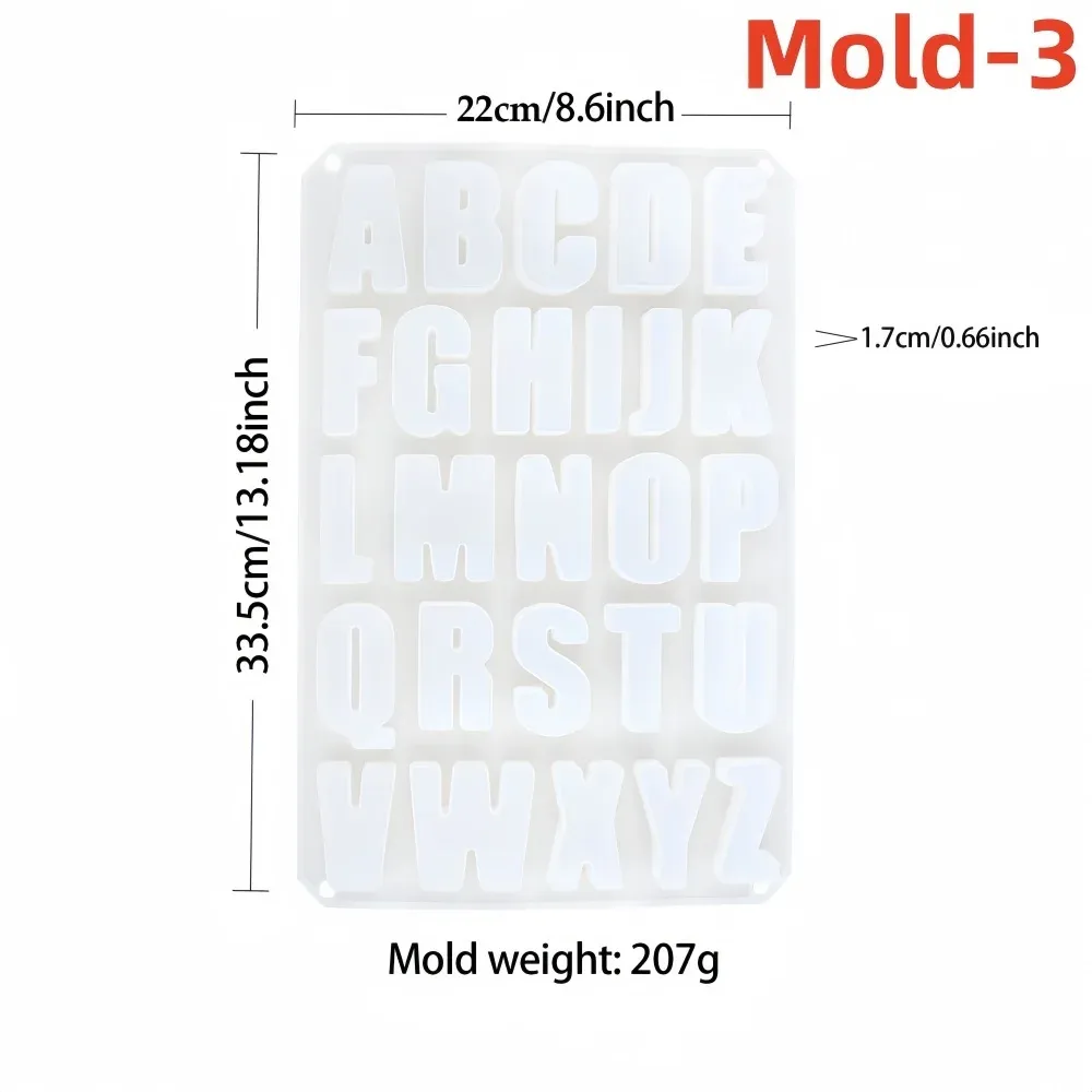 Moule silicone 26 lettres 3D pour bougie et bijoux DIY