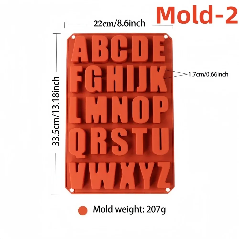 Moule silicone 26 lettres 3D pour bougie et bijoux DIY