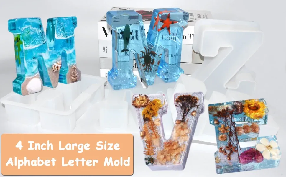 Moule silicone 26 lettres alphabet pour créations artisanales