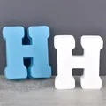 Moule silicone 26 lettres alphabet pour décoration de fête – Couleur Bleu profond (H)