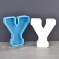 Moule silicone 26 lettres alphabet pour décoration de fête – Couleur Bleu (Y)