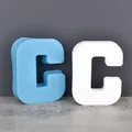 Moule silicone 26 lettres alphabet pour décoration de fête – Couleur jaune clair (C)
