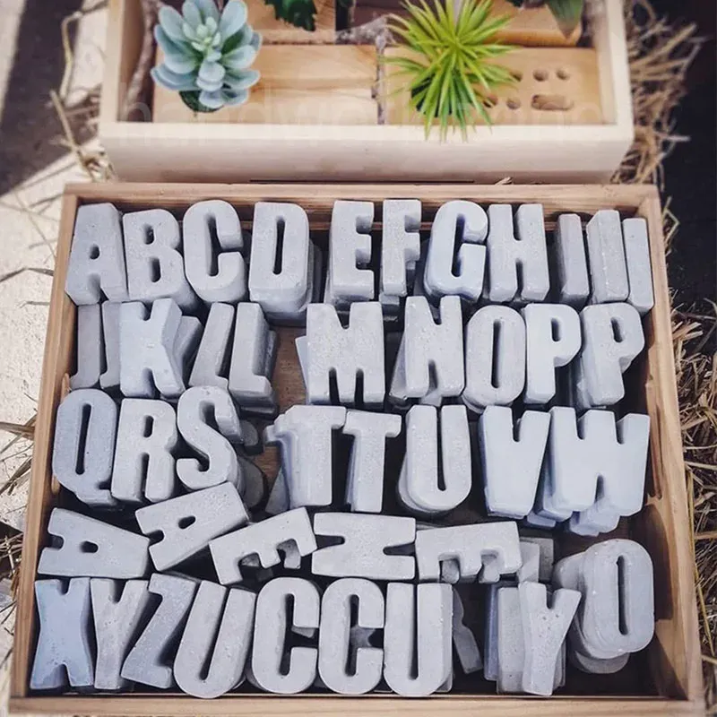 Moule silicone 26 lettres alphabet pour décoration DIY
