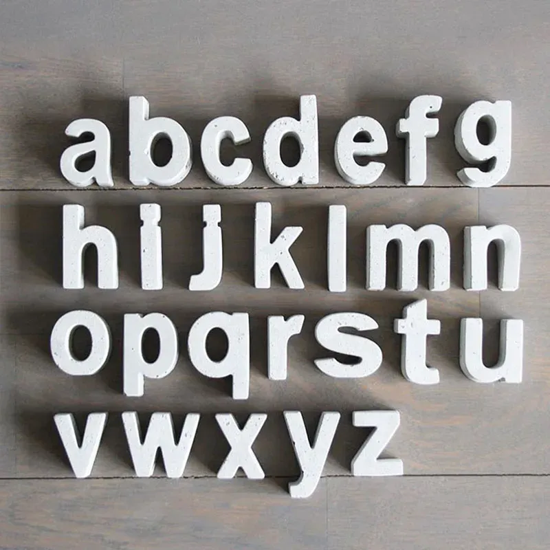 Moule silicone 26 lettres alphabet pour décoration DIY