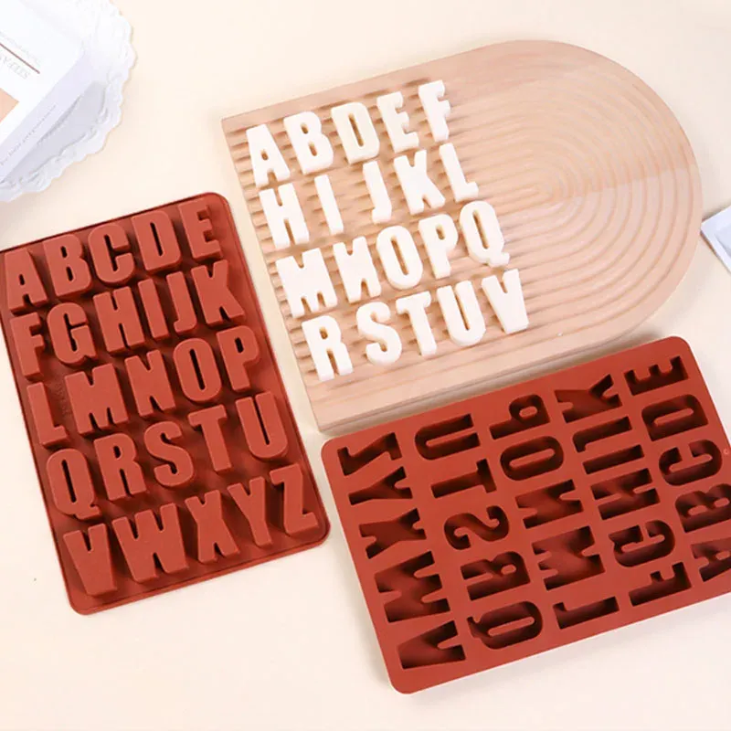Moule silicone 26 lettres alphabet pour décoration DIY