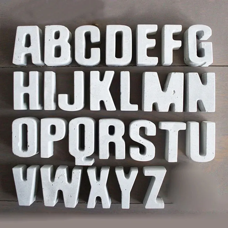 Moule silicone 26 lettres alphabet pour décoration DIY