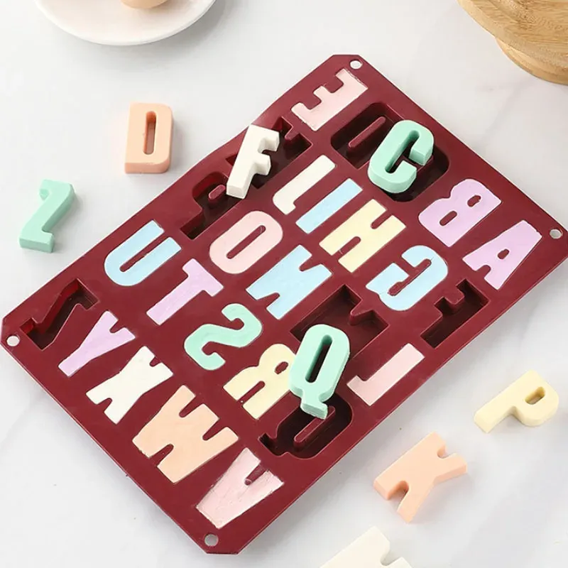 Moule silicone 26 lettres alphabet pour décoration DIY