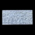 Moule silicone 26 lettres chiffres pour porte-clés bijoux – Couleur white