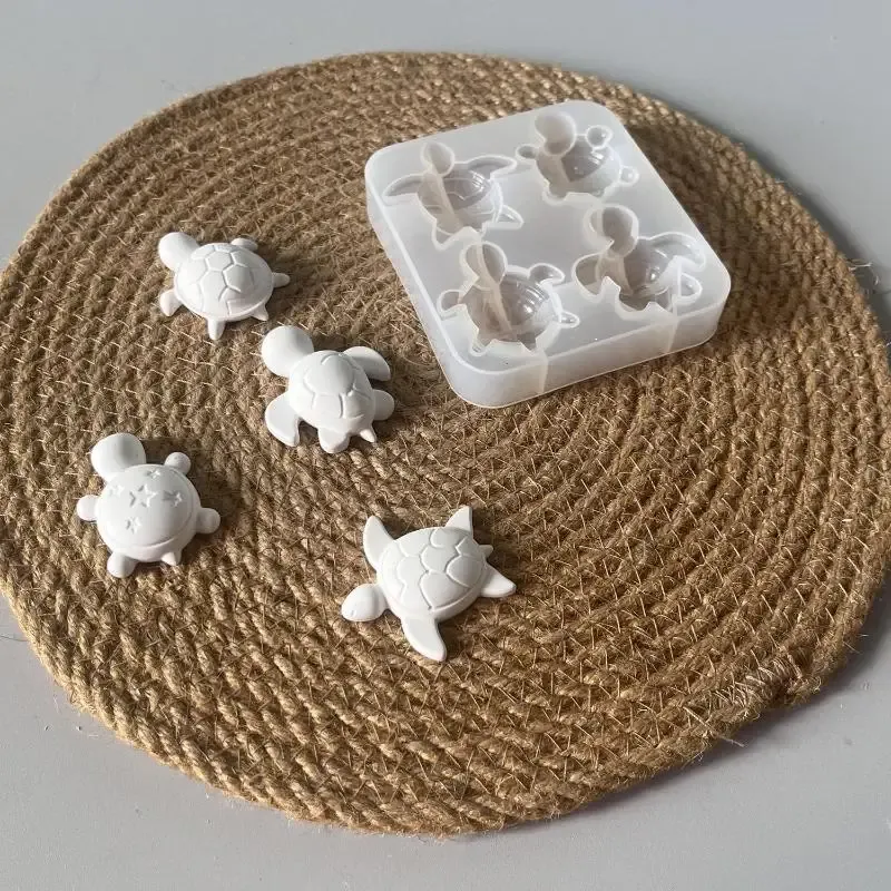 Moule silicone 4 tortues pour résine et bougies