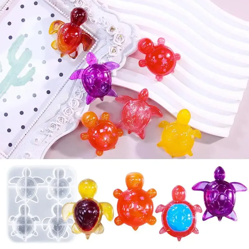 Moule silicone 4 tortues pour résine et bougies