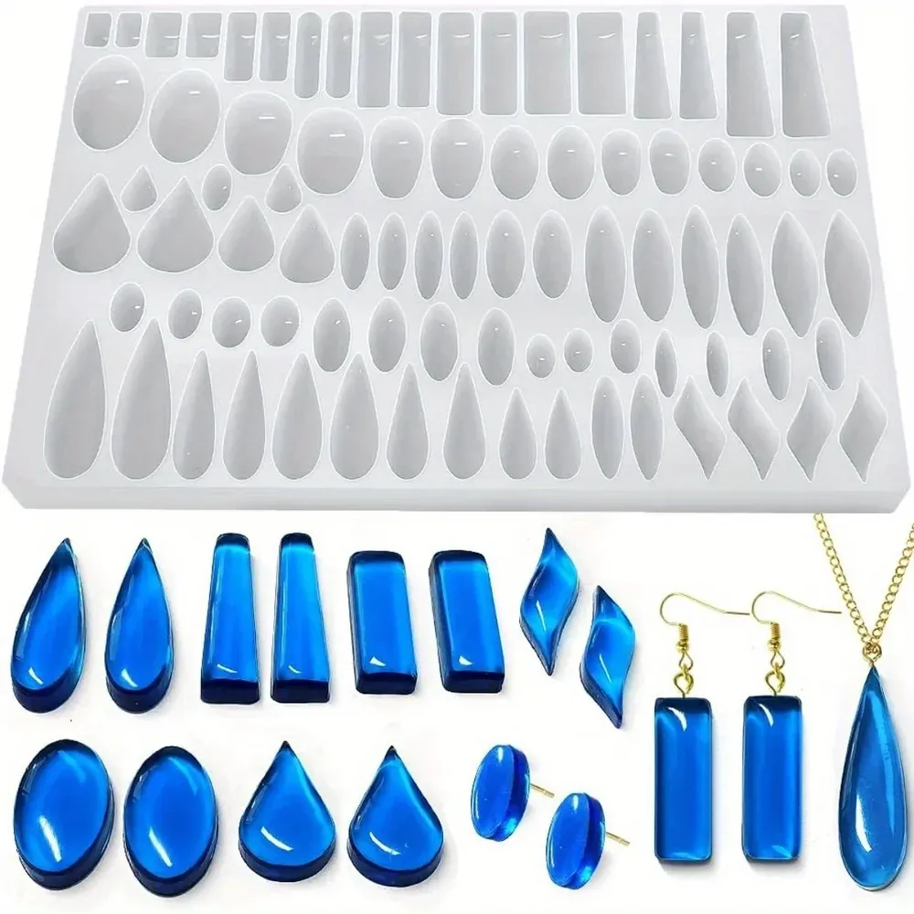 Moule silicone 41 formes larme pour bijoux