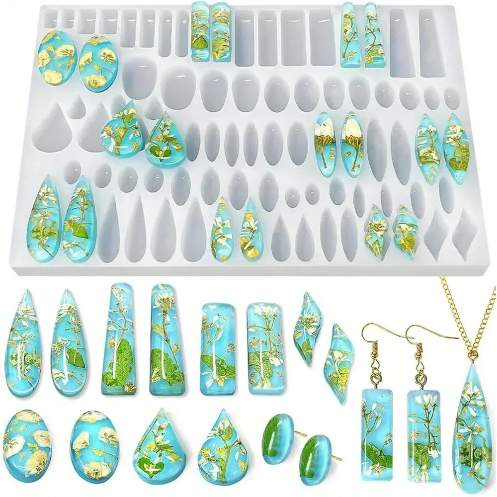 Moule silicone 41 formes larme pour bijoux