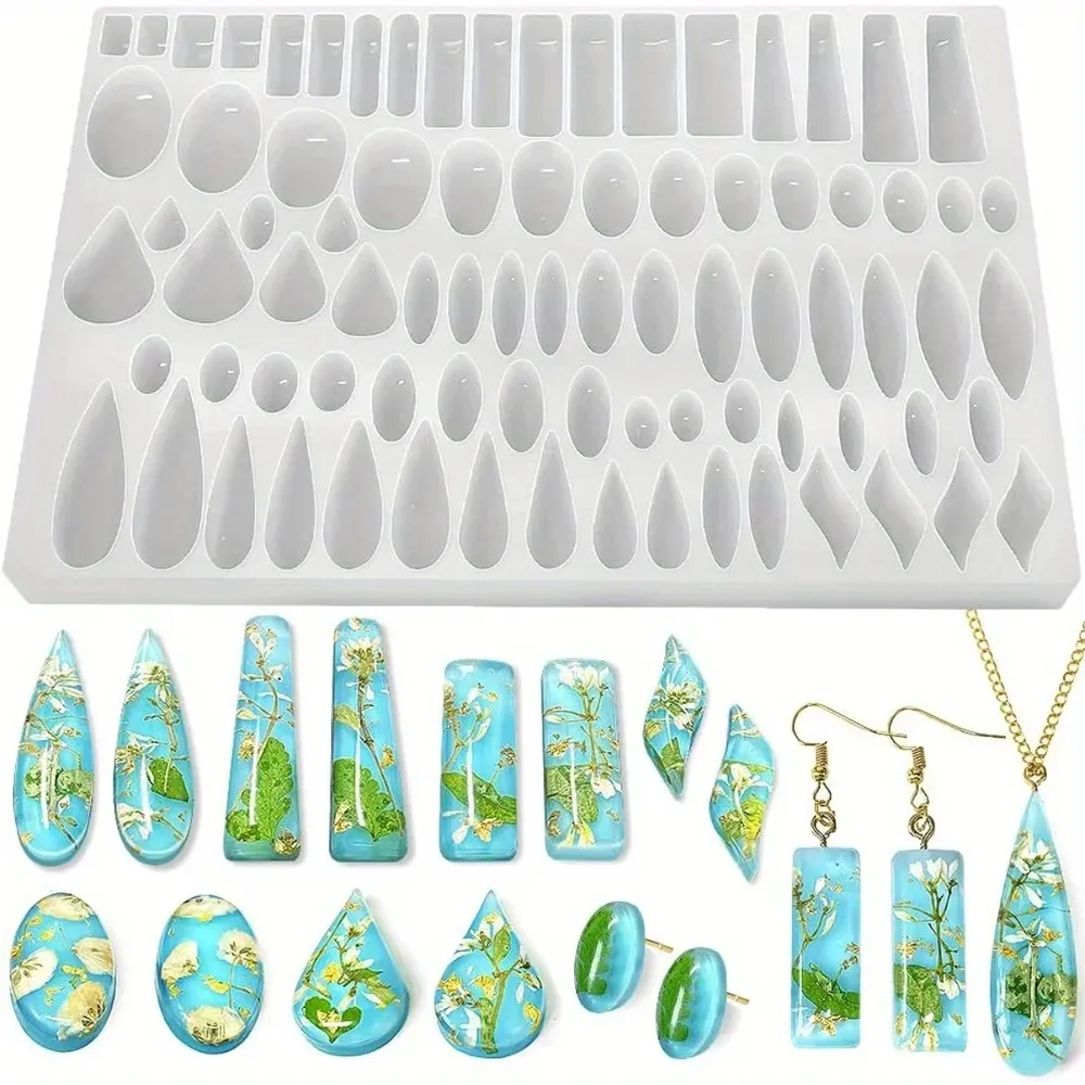 Moule silicone 41 formes larme pour bijoux