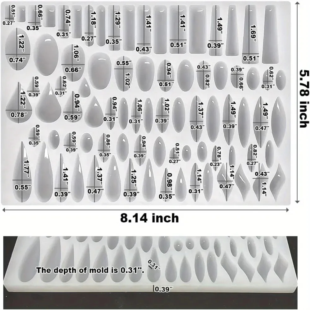 Moule silicone 41 formes larme pour bijoux