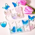 Moule silicone 6 cavités boucles d'oreilles cœur papillon – 1