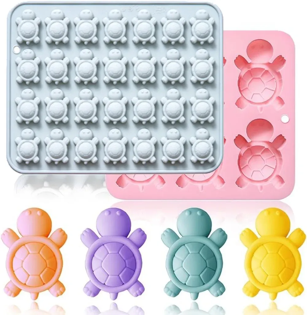 Moule silicone 6 ou 28 tortues pour chocolats et gâteaux