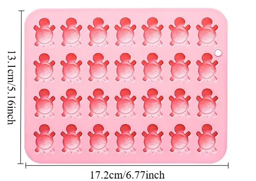 Moule silicone 6 ou 28 tortues pour chocolats et gâteaux