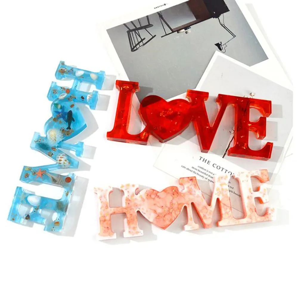 Moule silicone 6 styles lettres pour bijoux et décoration DIY