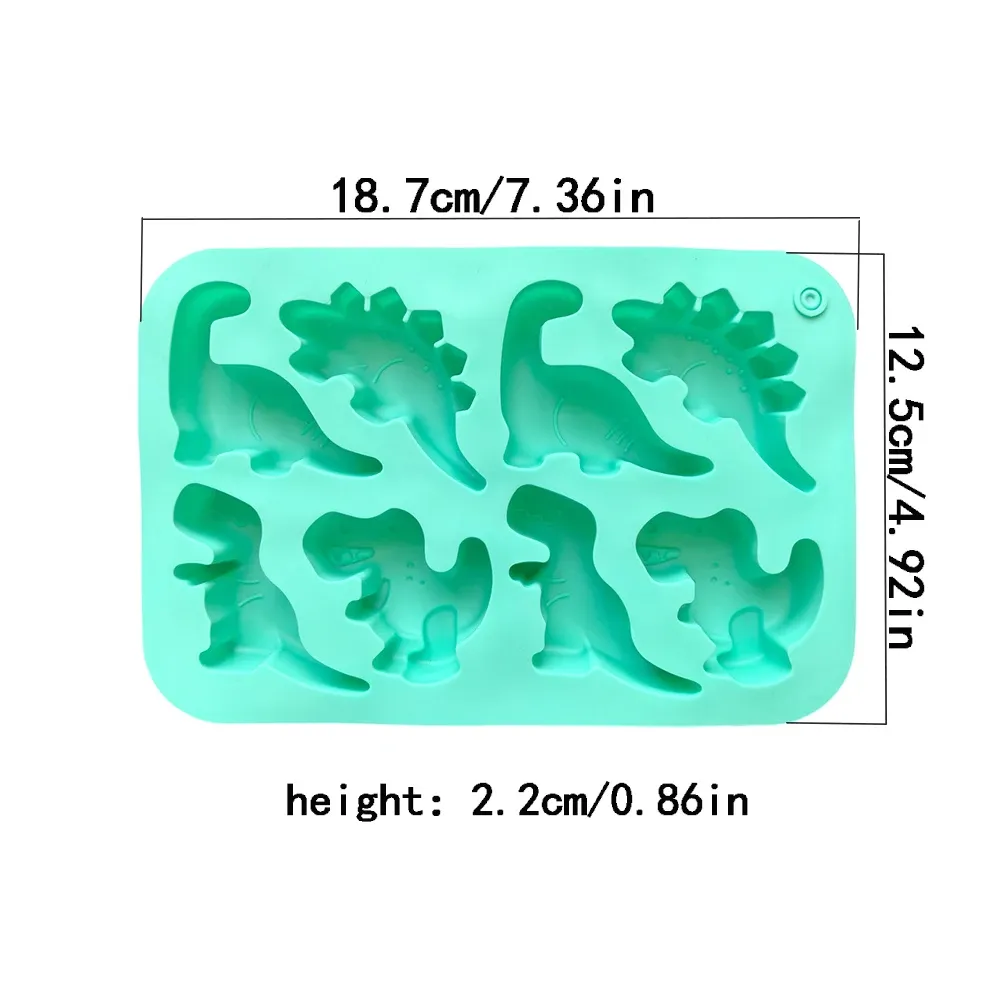 Moule silicone 8 dinosaures pour chocolats et gâteaux