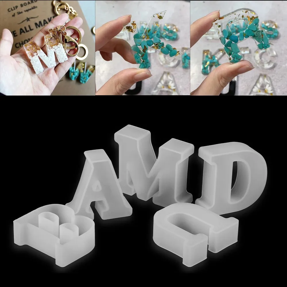 Moule silicone alphabet et chiffres breloques