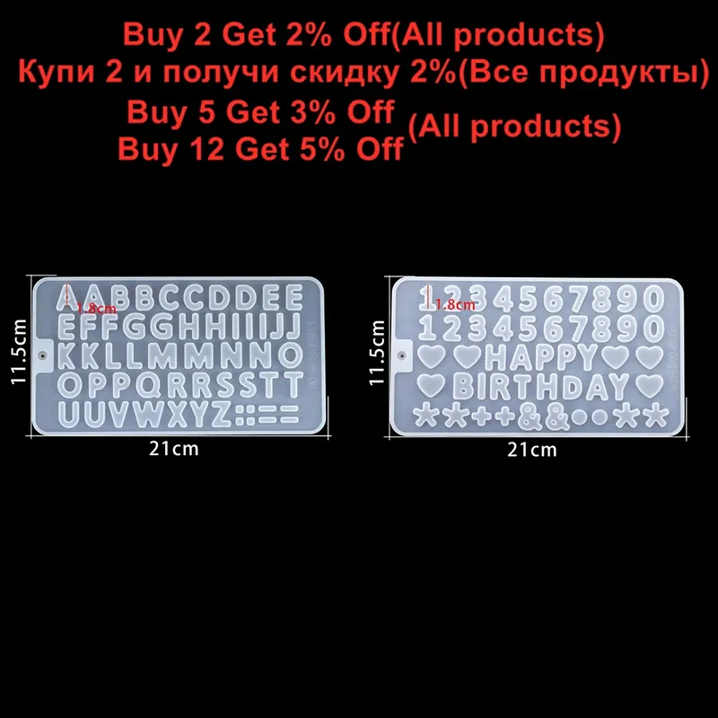 Moule silicone alphabet et chiffres cristal
