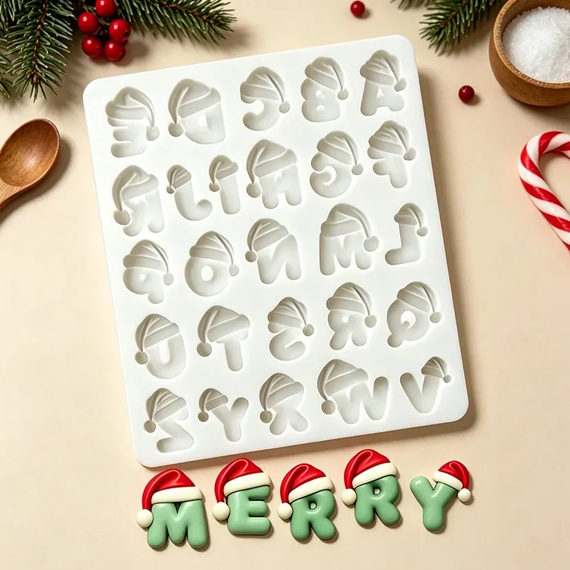 Moule silicone alphabet et chiffres pour décoration de gâteaux