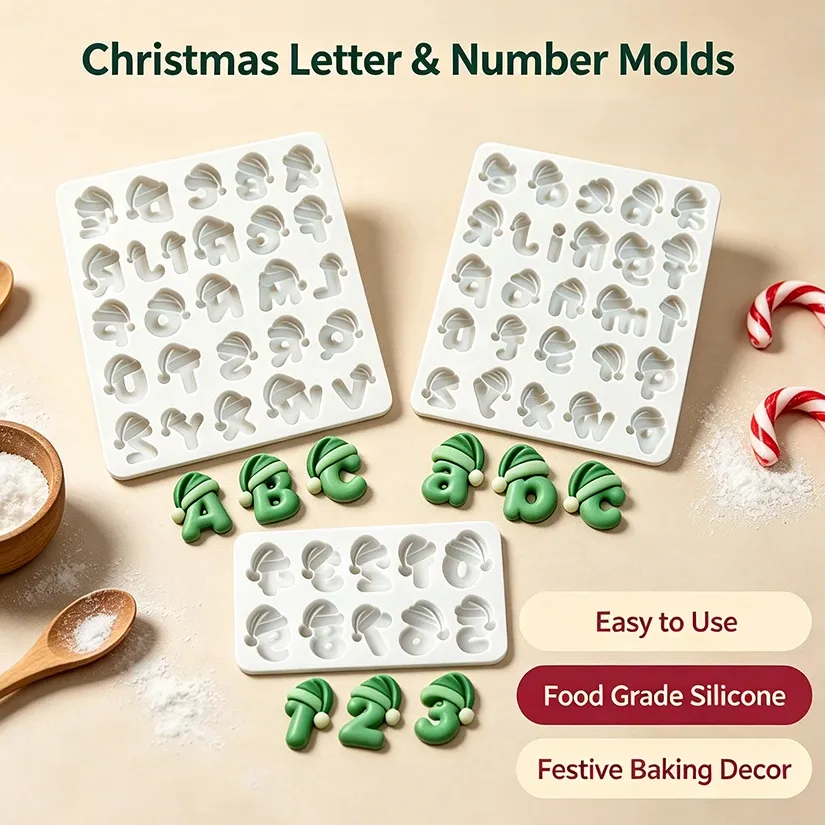 Moule silicone alphabet et chiffres pour décoration de gâteaux