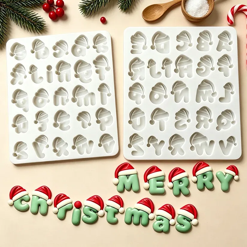 Moule silicone alphabet et chiffres pour décoration de gâteaux