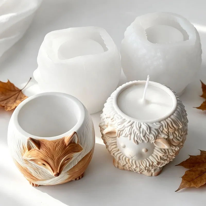 Moule silicone animal pour pot à bougies et décoration
