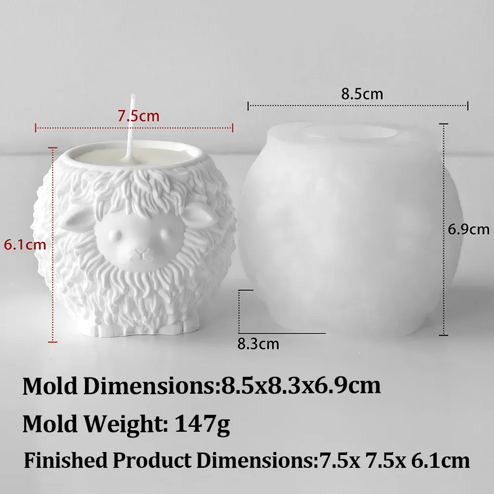 Moule silicone animal pour pot à bougies et décoration