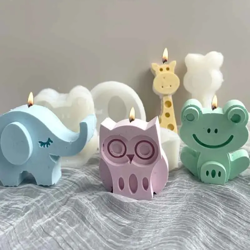 Moule silicone animaux 3D pour gâteaux et bougies