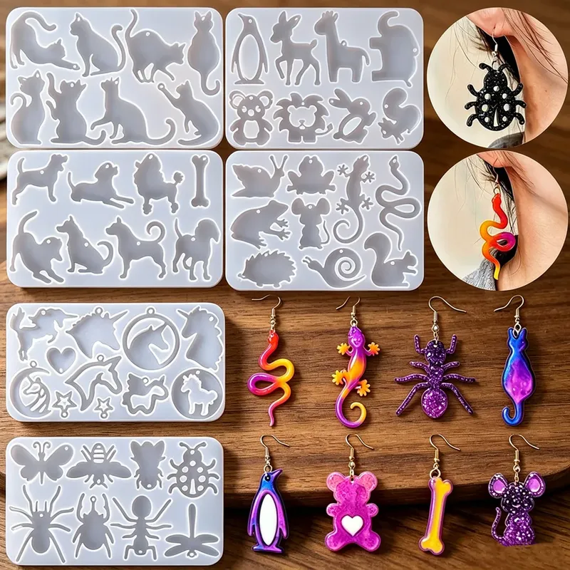 Moule silicone animaux variés pour artisanat et bougies