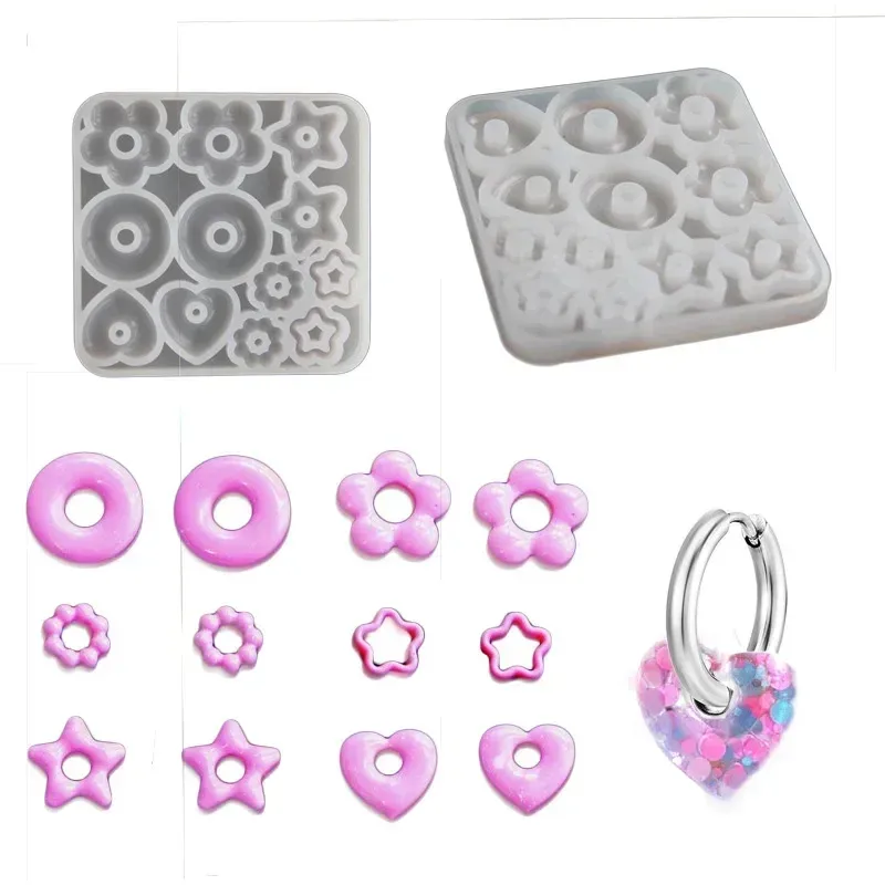 Moule silicone bijoux 3D formes variées pour pendentifs