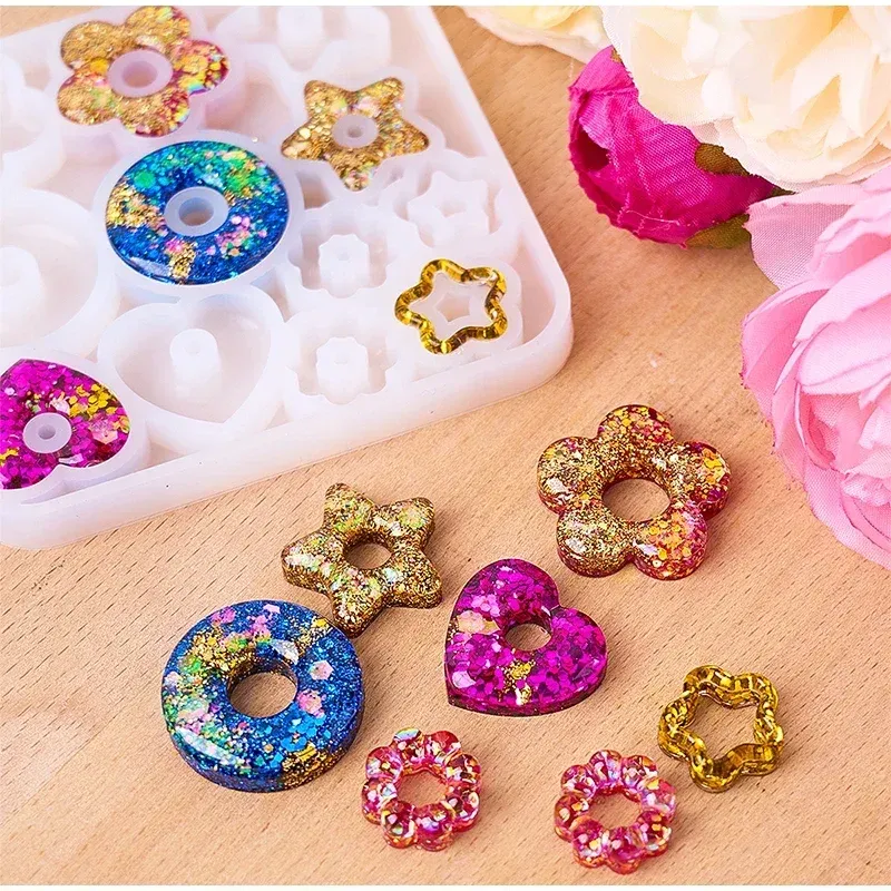 Moule silicone bijoux 3D formes variées pour pendentifs