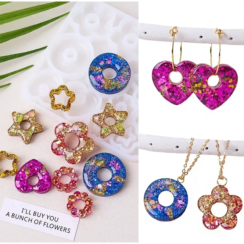 Moule silicone bijoux 3D formes variées pour pendentifs